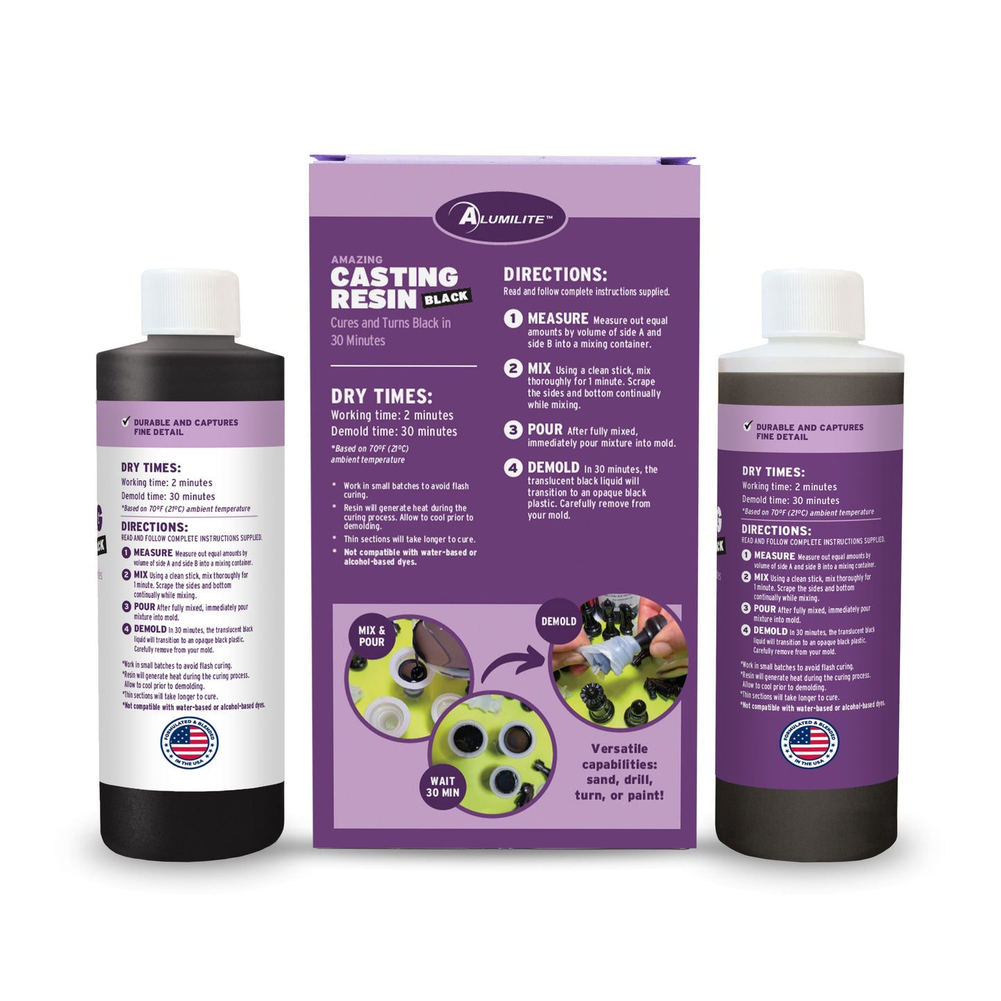 Amazing Casting Resin Black – Includes Parts A & B; 8 Fl Oz / Total 16 Fl Oz