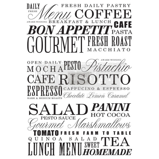 Redesign Décor Transfers®- Delicious Menu 23″x 31″