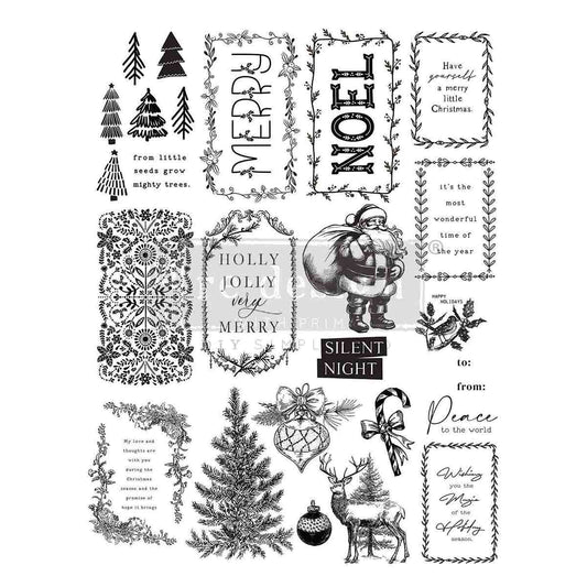 Decor Clear Stamp – Merry and Bright Tags – 8.5×11 sheet