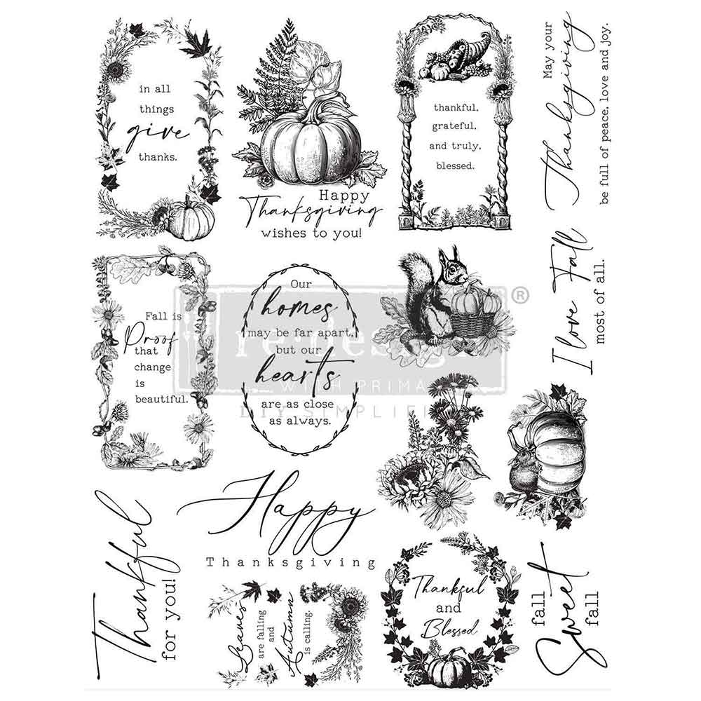 Decor Clear Stamp – Fall Sweet Fall – 8.5×11 sheet size