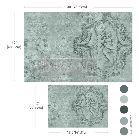 Double Delight Decoupage Fiber Paper Set – Jardin Des ChéRubins – Total 2 sheets