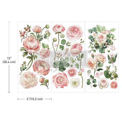 Small Transfers – Blushing Blooms – 3 sheets, 6″x12″