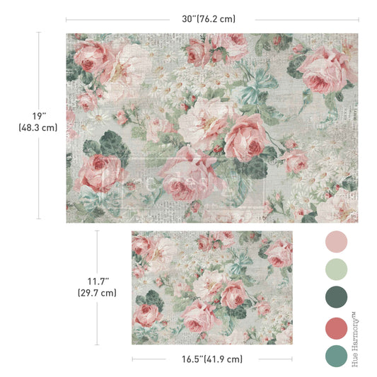 Double Delight Decoupage Fiber Paper Set – Pink Blossom Bliss – Total 2 sheets