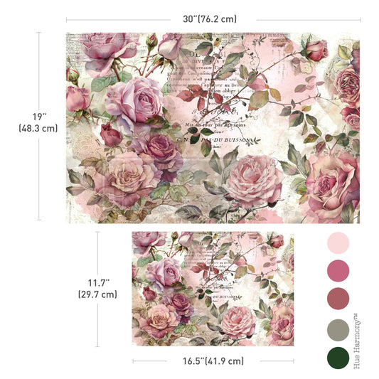 Double Delight Decoupage Fiber Paper Set – Dusty Velvet Mauve – Total 2 sheets