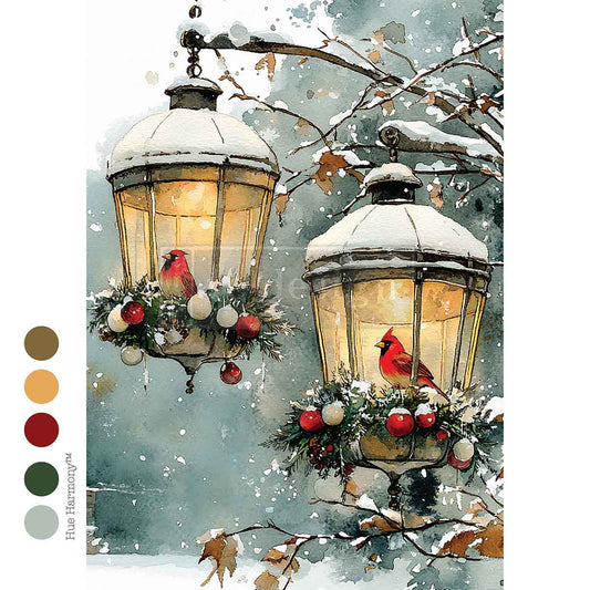 A4 Decoupage – Cardinal Christmas