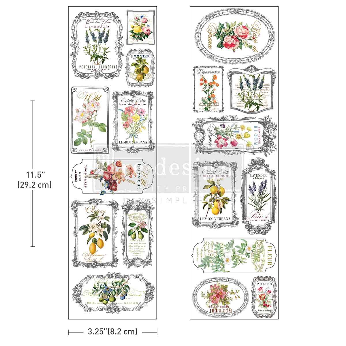 Luxe Transfers® – Fleur De Frame – 2 sheets