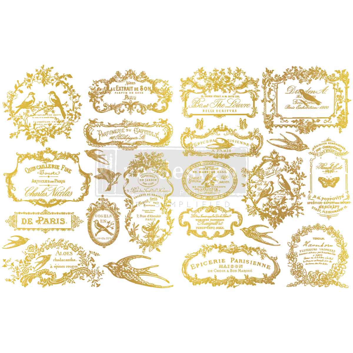 H2O Transfers Gold – Chant Du Matin – 2 sheets, 8.5″x11