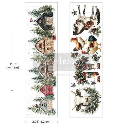 Luxe Transfers® – Christmas On The Farm – 2 sheets, 3.25″x11.5″