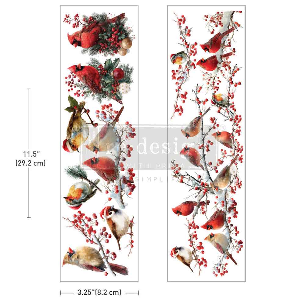 Luxe Transfers® – Hollywing Cardinal – 2 sheets, 3.25″x11.5