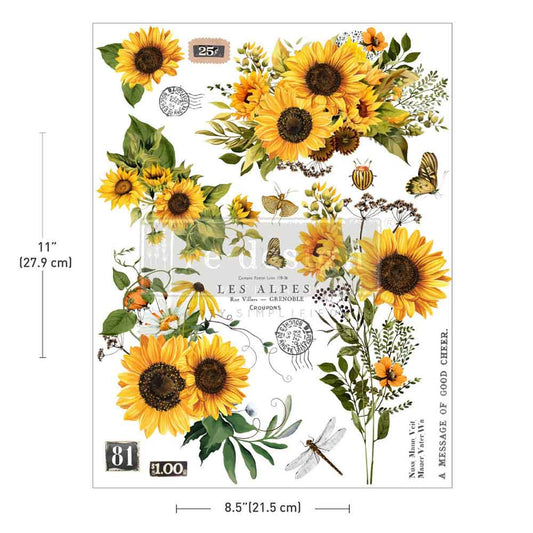 H2O Transfers Single Sheet – Rustic Amber Petals – 1 sheet, 8.5″x11