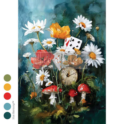 A2 Decoupage Fiber – Time Rooted In Wonderland – 1 sheet,