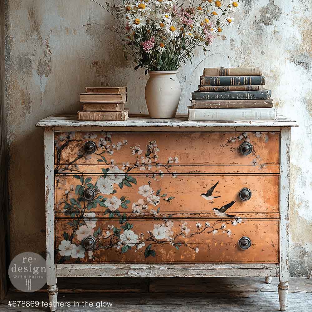 A1 Decoupage Fiber –Feathers in the Glow
