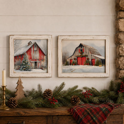 A3 Decoupage Fiber Pack - Snowy Village Charm