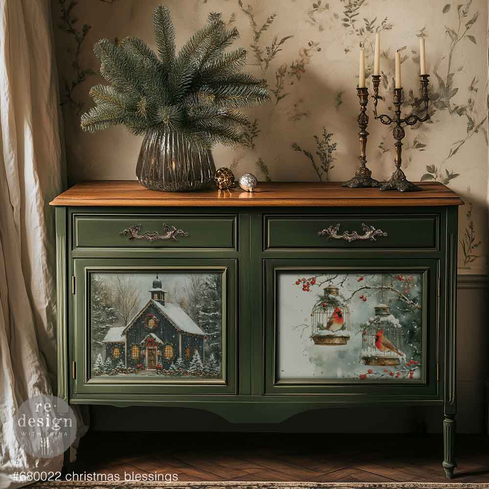A3 Decoupage Fiber--Christmas Blessings