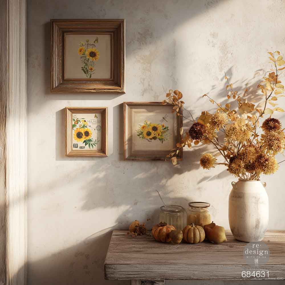 H2O Transfers Single Sheet – Rustic Amber Petals – 1 sheet, 8.5″x11