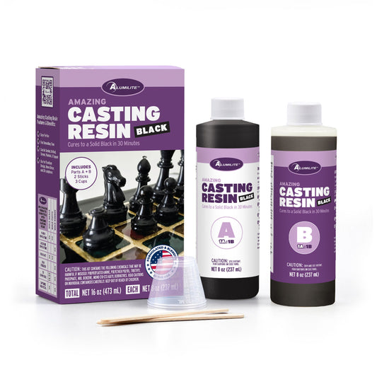 Amazing Casting Resin Black – Includes Parts A & B; 8 Fl Oz / Total 16 Fl Oz