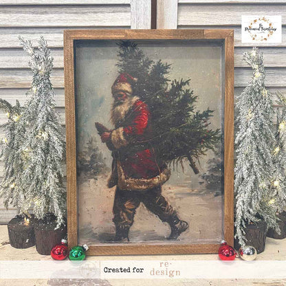 A3 Decoupage Fiber--Santa’S Woodland Stroll